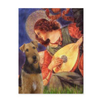 Angel With Mandolin - Airedale Terrier Postcard