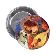Angel with Mandolin - Borzoi Buttons