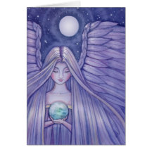 Angel with Small Earth Card by Molly Harrison