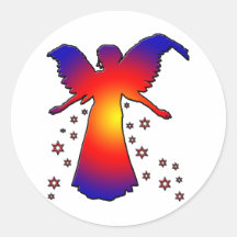 ANGEL WITH STARS STICKERS