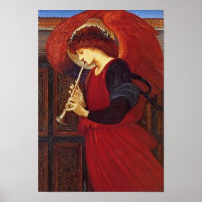 Angel with Trumpet, Burne Jones Print by _angels