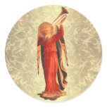 Angel with Trumpet Round Stickers