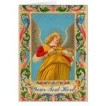 Angel With Violin And Florentine Pattern Greeting Card