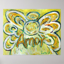 Angel Word Amor Art Poster Print