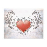 Angelic Crystal red heart postcards