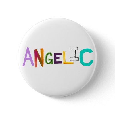 Angelic fun colourful word art sweet angel good button by WordsRPower