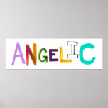 Angelic fun colourful word art sweet angel good