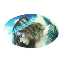 Angelic Oval Stickers