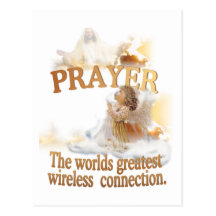 Angelic Prayer Worlds Greatest Wireless Connection Postcard