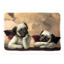 Angelic Pug Cherub Gift Items Postcard
