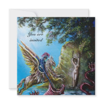 ANGELICA  AND SEA DRAGON, gem red Personalized Invites