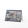 Angels blowing trumpets copper aged relief greeting card