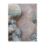 Angels blowing trumpets copper aged relief post cards