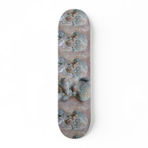 Angels blowing trumpets copper aged relief skateboard