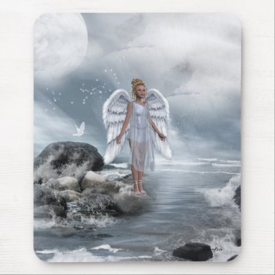 Angels Fae Unicorns Mousepad by mickeyelvis128