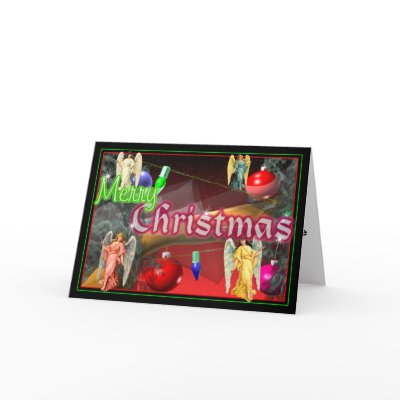 Angels hang from Christmas tree Card by ValxArt