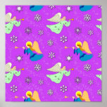 Angels in Violet - Snowflakes & Trumpets Posters