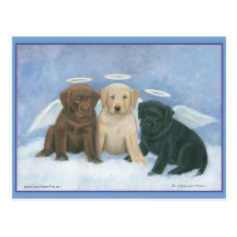 Angels Labbies Christmas Postcard