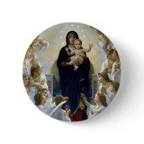 Angels madona baby christian religion clouds pinback buttons