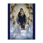 Angels madona baby christian religion clouds post cards