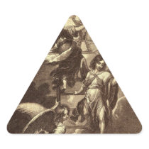 Angels On A Celestial Ladder Triangle Stickers