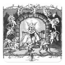 Angels Playng Around Valentine Couple Sticker