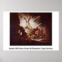 Angels Will Open Grave By Benjamin Cuyp Gerritsz. Poster