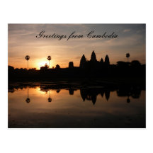 angkor sun reflect postcard