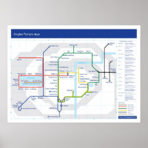 Angkor Temple tube map Posters