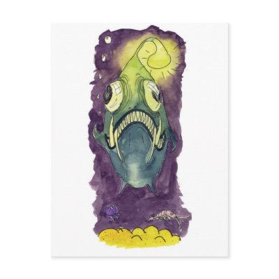 Angler Fish Postcards by Drawnbyhand