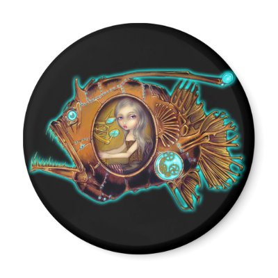 "Anglerfish Submarine" Magnet by strangeling