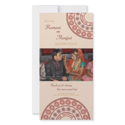 Anglo Indian Wedding Thank You Photo Card by PipPipHoorayWedding