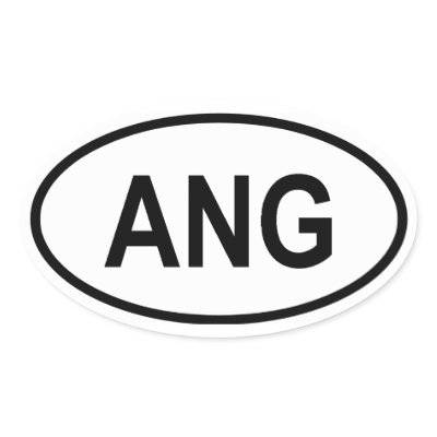 Angola "ANG" Oval Sticker by abbeyz71