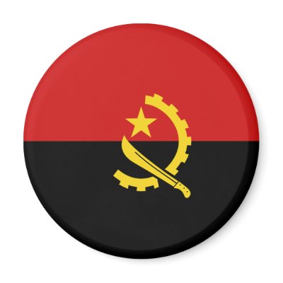 Angola Fisheye Flag Magnet by FlagAndMap
