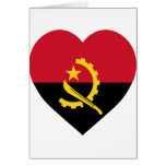 Angola Flag Heart Greeting Cards