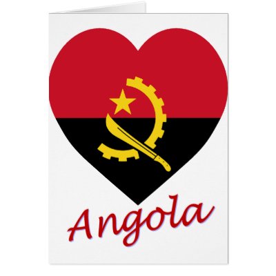 Angola Flag Heart Card by Vexillophile