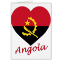 Angola Flag Heart cards