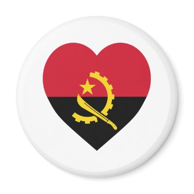 Angola Flag Heart Magnets by Vexillophile