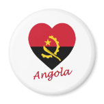 Angola Flag Heart Magnets