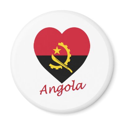Angola Flag Heart Magnets by Vexillophile