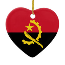 Angola Flag Heart Ornament