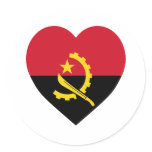 Angola Flag Heart Sticker