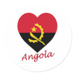 Angola Flag Heart Sticker