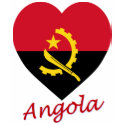 Angola Flag Heart t-shirts