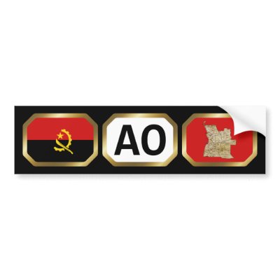 Angola Flag Map Code Bumper Sticker by FlagAndMap