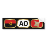 Angola Flag Map Code Bumper Sticker bumper stickers