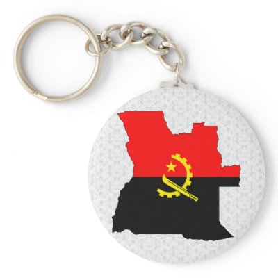 Angola Flag Map full size Key Chain by representmycountry