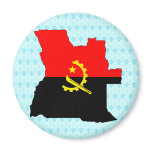 Angola Flag Map full size Refrigerator Magnets