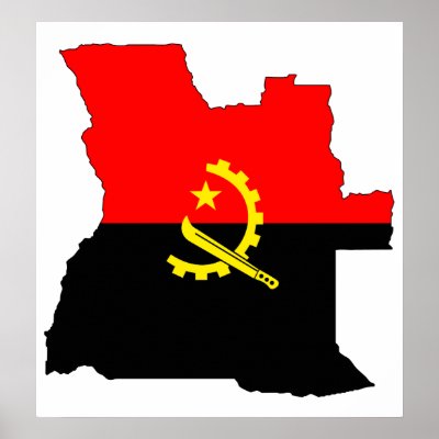 Angola Flag Map full size Posters by representmycountry