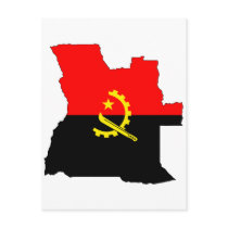 Angola flag map postcard